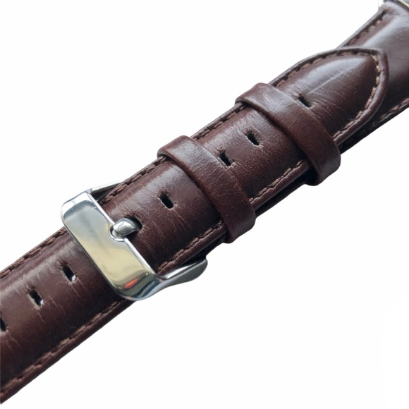 Brown Leather Band Apple Watch 38/40/41mm M Metal Buckle NEW - Picture 3 of 8